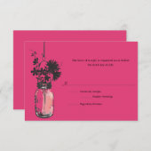 RSVP Card Wild Blume & Mason Jar (Vorne/Hinten)