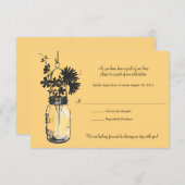 RSVP Card Wild Blume & Mason Jar (Vorne/Hinten)