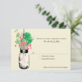 RSVP Card Wild Blume & Mason Jar (Stehend Vorderseite)
