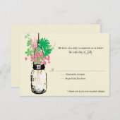 RSVP Card Wild Blume & Mason Jar (Vorne/Hinten)