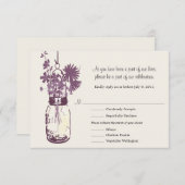 RSVP Card Wild Blume & Mason Jar (Vorne/Hinten)