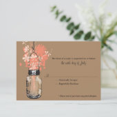 RSVP Card Wild Blume & Mason Jar (Stehend Vorderseite)