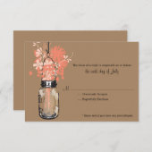 RSVP Card Wild Blume & Mason Jar (Vorne/Hinten)