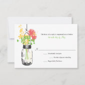 RSVP Card Wild Blume & Mason Jar (Vorderseite)