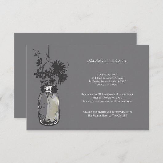RSVP Card Wild Blume & Mason Jar Einladung (Vorne/Hinten)