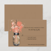 RSVP Card Wild Blume & Mason Jar Karte (Vorne/Hinten)