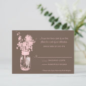 RSVP Card Wild Blume & Mason Jar Karte (Stehend Vorderseite)