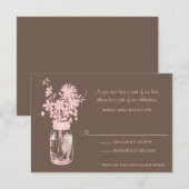 RSVP Card Wild Blume & Mason Jar Karte (Vorne/Hinten)