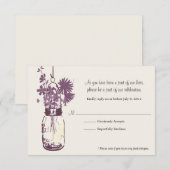 RSVP Card Wild Blume & Mason Jar Karte (Vorne/Hinten)