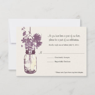 RSVP Card Wild Blume & Mason Jar Karte