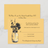 RSVP Card Wild Blume & Mason Jar Karte (Vorne/Hinten)