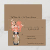 RSVP Card Wild Blume & Mason Jar Karte (Vorne/Hinten)