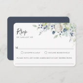 RSVP Card Winter Botanical Wedding Food Allergy (Vorne/Hinten)
