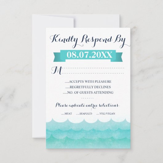 RSVP Cards auf See Karte (Vorderseite)