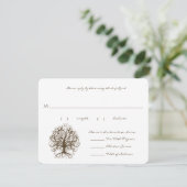 RSVP Cards-Brown Tree Swirl Menü-Auswahlen Karte (Stehend Vorderseite)