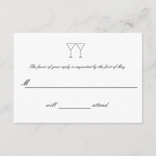 RSVP Cards "Champagne Glasses" Karte