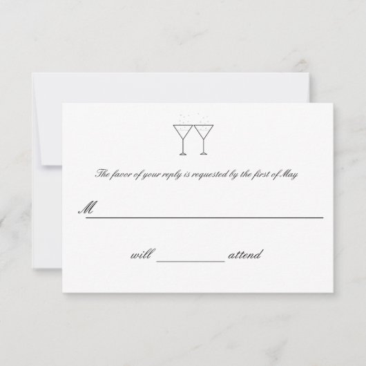 RSVP Cards "Champagne Glasses" Karte (Vorderseite)