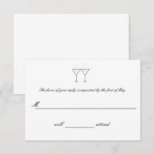 RSVP Cards "Champagne Glasses" Karte (Vorne/Hinten)