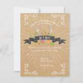 RSVP Cards Deer Antler Wildblume Sternexplosion Ru (Vorderseite)