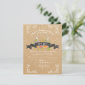 RSVP Cards Deer Antler Wildblume Sternexplosion Ru (Stehend Vorderseite)