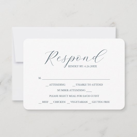RSVP Cards für Hochzeitsessen mit industriellem Ch (Vorderseite)