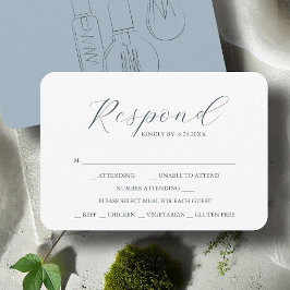 RSVP Cards für Hochzeitsessen mit industriellem Ch