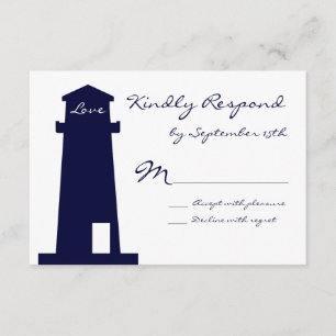 RSVP Cards für Nautical Lighthouse Beach