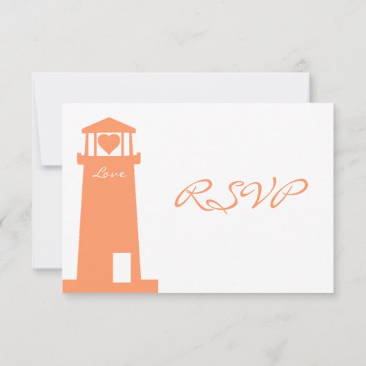 RSVP Cards für Nautical Lighthouse Beach (Rückseite)
