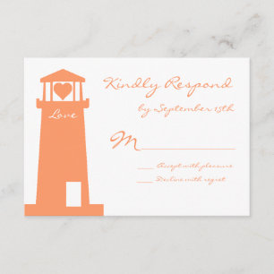 RSVP Cards für Nautical Lighthouse Beach Karte
