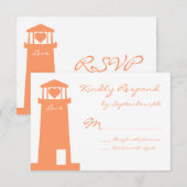 RSVP Cards für Nautical Lighthouse Beach Karte (Vorne/Hinten)
