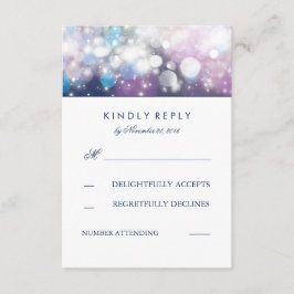 RSVP Cards für String Lights Navy Wedding Karte