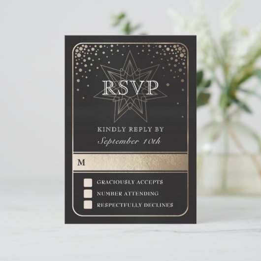 RSVP Cards (Gold) der Gewerkschaft (Stehend Vorderseite)