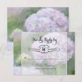 RSVP Cards Hydrangea Garden Blume Typografie Karte (Vorne/Hinten)