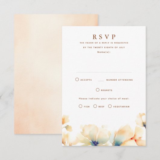 RSVP Cards Karte (Vorne/Hinten)