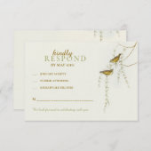 RSVP Cards Love Birds (Vorne/Hinten)