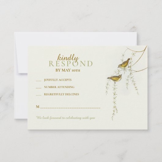 RSVP Cards Love Birds Karte (Vorderseite)