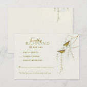 RSVP Cards Love Birds Karte (Vorne/Hinten)