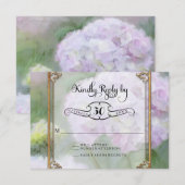 RSVP Cards Monet Style Gold Frame Hydrangea Blume Karte (Vorne/Hinten)