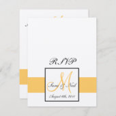 RSVP Cards Monogramm Gelb (Vorne/Hinten)