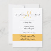 RSVP Cards Monogramm Gelb Karte (Rückseite)