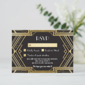 RSVP Cards Vintage Gatsby Wedding Einladungen aus (Stehend Vorderseite)