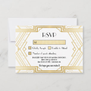 RSVP Cards Vintage Gatsby Wedding Einladungen aus