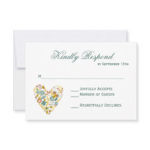 RSVP Cards von Autumn Boho floral Heart Hochzeit i
