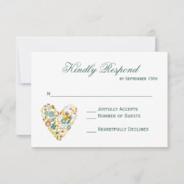 RSVP Cards von Autumn Boho floral Heart Hochzeit i
