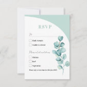 RSVP Cards Wedding Eukalyptus Blätter Green Karte (Vorderseite)