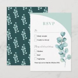 RSVP Cards Wedding Eukalyptus Blätter Green Karte