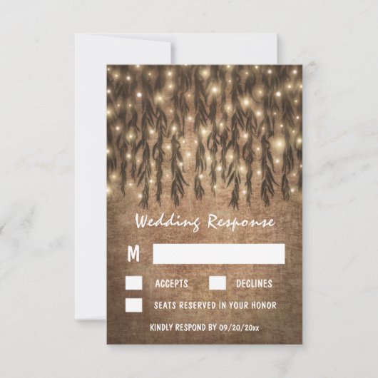 RSVP Cards Weeping Willow Tree Vintage Wedding (Vorderseite)