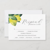 RSVP Cards with Meal Choice Lemon Amalfi Tile Karte (Vorderseite)