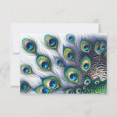 RSVP Cards with Meal Choice Peacock Feathers Karte (Rückseite)
