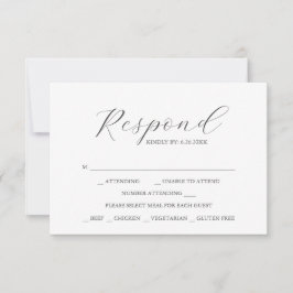 RSVP Cards with Meal Choice Watercolor Lemon
